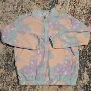 Pastel Tie-Dye Kids Fleece Pullover